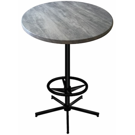 Holland Bar Stool Co 42" Tall In/Outdoor All-Season Table, 30" dia. Greystone Top OD21642BWOD30RGryStn